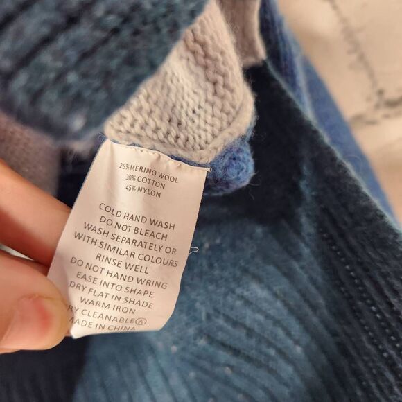 Zaket & Plover Womens Multicolor Stripe Funnel Neck Wool Blend Sweater Size XS - Picture 12 of 12